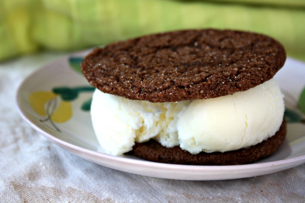 Chocolate molasses cookies are soft, chewy and delicious, perfect for nibbling and just right for making ice cream sandwiches.