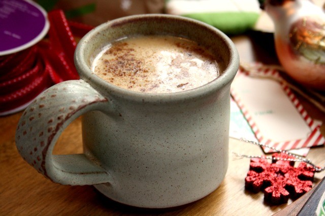 hot milk with gingerbread spices and molasses