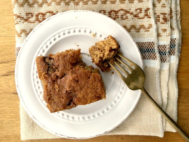 oatmeal brown sugar coffee cake is moist and wholesome